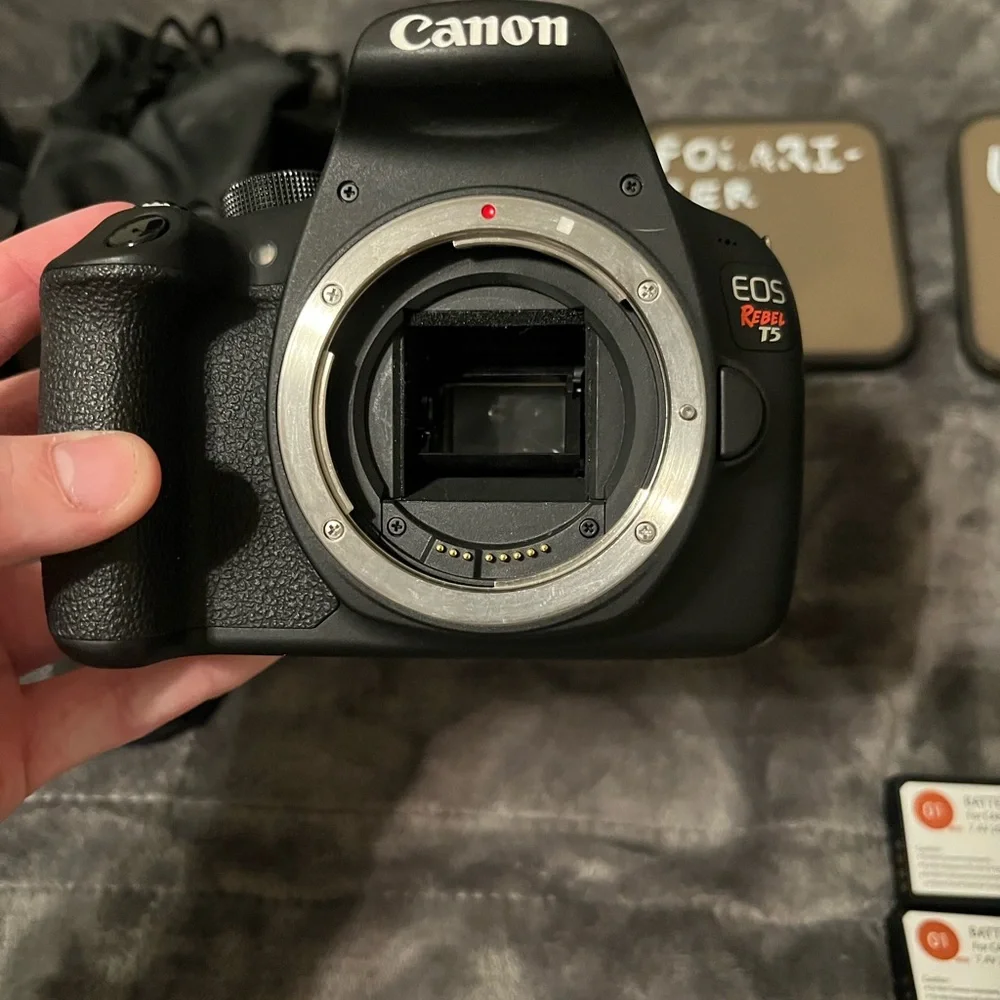 Canon EOS Rebel T5 camera with lenses